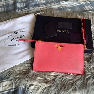 Authentic Prada Saffiano Leather Slim Pouch